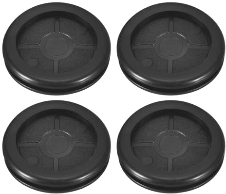 sourcing map 4Pcs Rubber Grommets 1-5/8 (42mm) Drill Hole, 1-2/4 (35mm) ID Double Sided Hole Plugs Ring Gasket for Firewall Cable Wire Protecting, Black