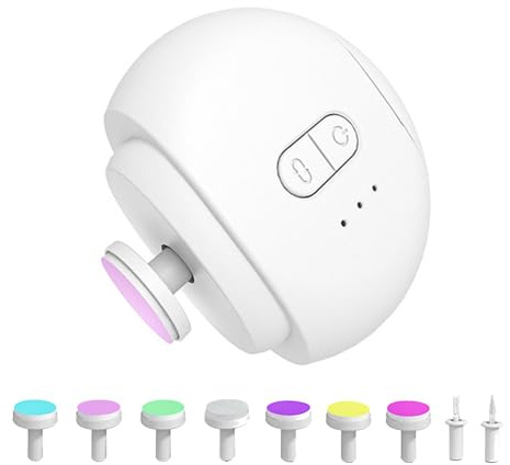 JINGLING Taille-ongles pour bébé, coupe-ongles électrique, Aiguiseur de coupe-ongles magnétique électrique pour bébé, Outil de toilettage avec 9 têtes de lime pour pique-nique, maison, voyage et