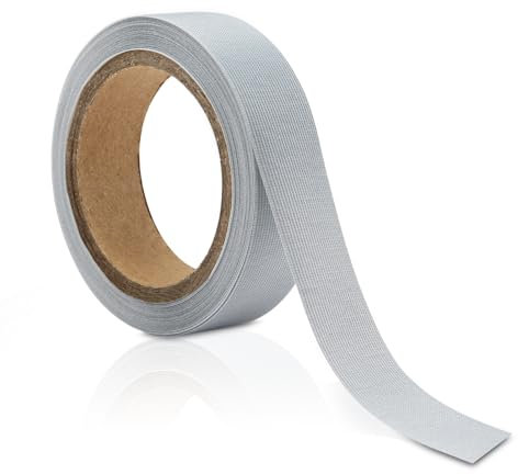 Hioip Seam Sealing Tape, 20mmx5m Waterproof Fabric Tape, Heavy Duty Duct Tape, Strong Adhesive Gaffer Tape for Patching Sealing Securing Cables Labelling DIY Clohting Sew On (Grey)