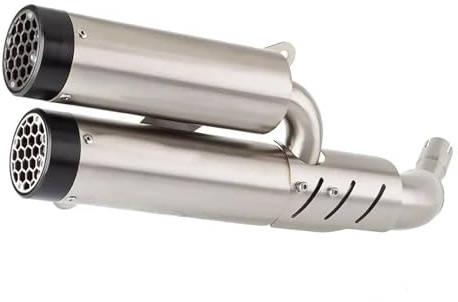 AJOHBM Motorrad Auspuff Schalldämpfer Für Vespa GTV 250 GTV300 GTS Für SUPER 300 Für SEI GIORNI Für TECH GTS 300 2005 2006-2020 Motorradauspuff Motorrad Auspuffrohr(Silber)