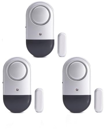 Lancoon 3 Pack Tür-Fenster-Alarme für Home Personal Security Drahtlos Einfache Installation Eingangsalarm Glockenspiel für Haus Schlafzimmer und Reise Sensoren Türalarme 125dB Laut