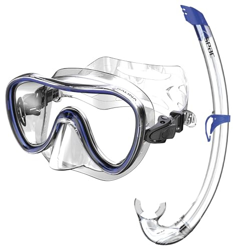 SEAC Set Bis Salina Top, Set con Maschera Salina e Snorkel Top da Snorkeling in Silicone per Adulti e Ragazzi