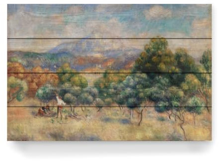 artboxONE Holzbild 45x30 cm Natur Berg - Sainte-Victoire von Künstler Mango Art