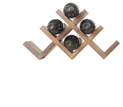 Estante de vino de mesa de madera maciza, elegante soporte de vino de nogal negro para 4 botellas, pequeño y simple, soporte de vino de escritorio independiente, adorno decorativo de almacenamiento de