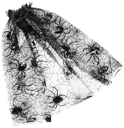 Veemoon Halloween Umhang Aus Netzmaterial Mit Fledermaus Und Spinnendesign Verstellbarem Gürtel Für Kostümpartys Für Junge Mädchen