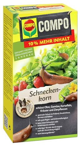 COMPO Schneckenkorn - regenfest - Streugranulat gegen Nacktschnecken - für den ökologischen Landbau geeignet - 2,2kg