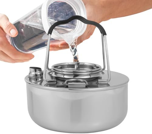 Wasserkessel für offenes Feuer, Teekessel im Freien | Edelstahl -Kaffeetopf -Camp -Teekanne,Stallcamp -Teekanne, Outdoor -Ofenzubehör mit großer Kapazität zum Fischen, Picknick