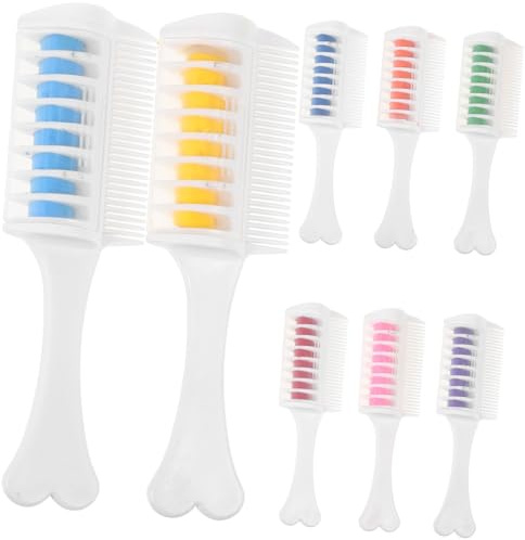 MUCKLILY 8pièces Peigne à Craie Pour Cheveux Set Teinture Capillaire Lavable Applicateur Précis Pour Coloration Temporaire