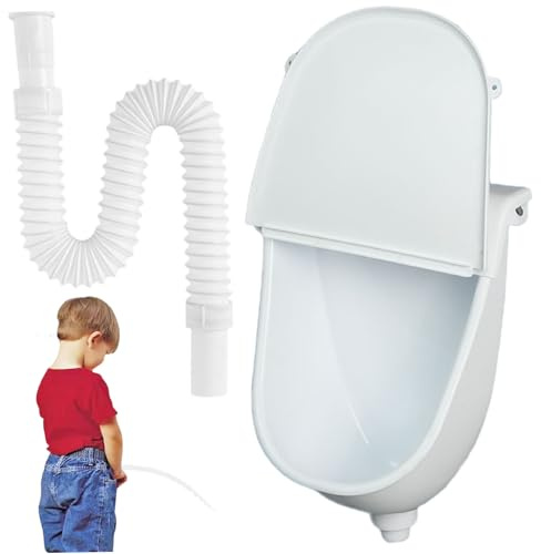 Plastikurinale für Männer Wand montiert geruchlose wasserlose Urinal mit Deckel und Spülen, wiederverwendbare männliche Toilette für Hausgartenwohnheim Wohnmobil, weiß