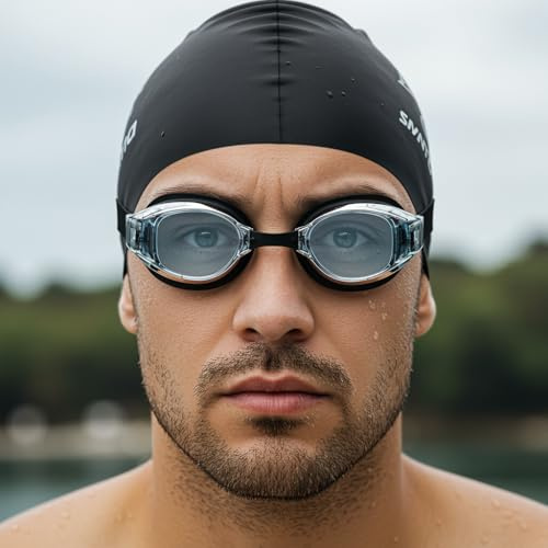 l&j Occhiali da Nuoto Ottici Performance con Diottrie Positive e Negative per Uomo e Donna – Lenti Graduate Intercambiabili – Antigraffio Antiappannamento – Silicone Morbido Alta Visibilità (-2.0)