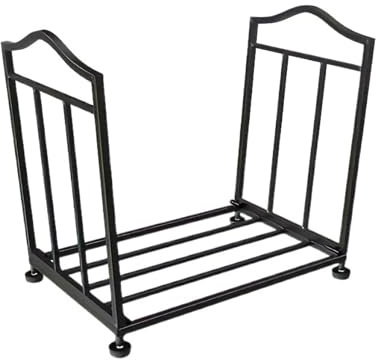 Estante de hierro resistente para leña, plegable para interiores y exteriores, organizador de madera compacto para chimenea, patio, camping, patio trasero, ahorra espacio