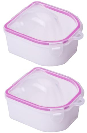 HONITANO 2 piezas Bol de Remojo para Uñas Doble de Cuencos para Manicura Spa Casa y Salón para Ablandar Cutículas y Quitar Esmalte Fácilmente