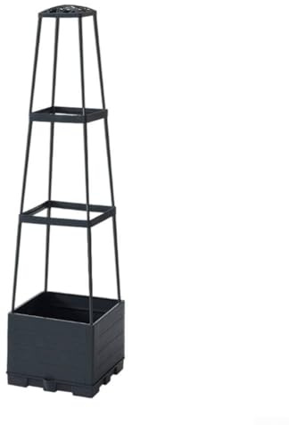 Cama de jardín elevada con enrejado, caja de riego automático para plantas trepadoras, tomates, guisantes y flores, altura ajustable, uso en interiores y exteriores, hecha de plástico PP fiable (3