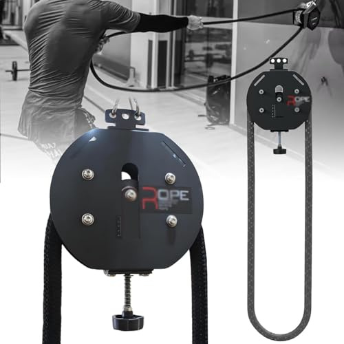 JIMINHUIXIN Entrenador De Cuerda Sin Fin para Gimnasio En Casa, Máquina De Entrenamiento De Resistencia, Sistemas De Poleas De Cable Portátil, Equipo De Escalada De Cuerda con Resistencia Ajustable