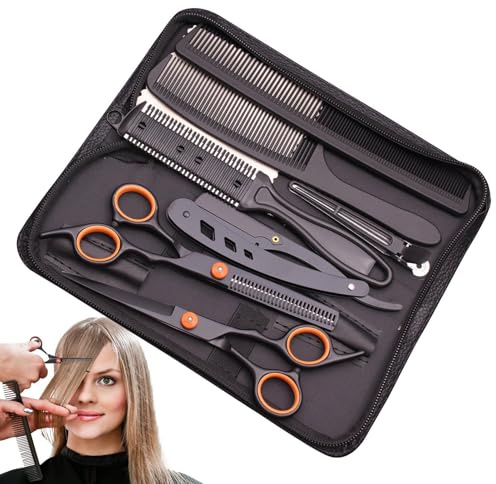 Haarscheren-Set – langlebige Effilier- und Schneideschere, Friseurwerkzeug aus Edelstahl | Einfaches Friseurset für Männer und Frauen, Heimsalon, Haarstyling, Pflege