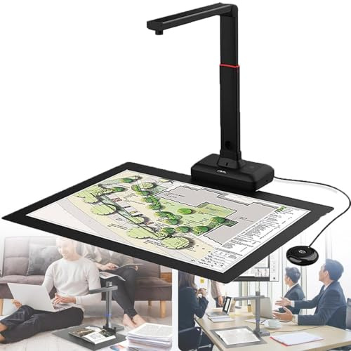 Cámara de documentos portátil y ligera, escáner visual de alta definición para oficina y escuela, proyección en tiempo real, fácil configuración para profesores, estudiantes y profesionales.