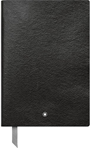 MONTBLANC Notebook 113637 Fine Stationery #146 – Leder Notizbuch A5 kariert mit Softcover – Farbe: Black – 192 Seiten