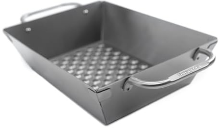 Broil King Gemüse Grillkorb Imperial aus massivem Edelstahl - Perfekt für kleinteiliges Grillgut - 33,5 x 24,5 x 8,5 cm