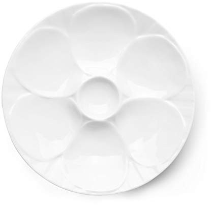 Holst Porzellan PLA 023 Porzellan Austernteller 23 cm für 6 Austern, weiß, 23.0 x 3.0 cm