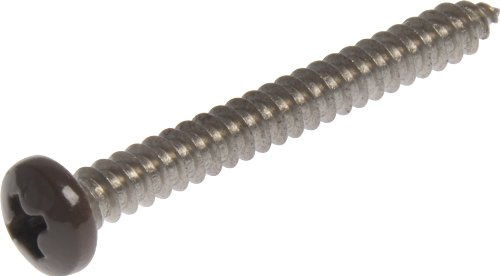 The Hillman Group 44403 8 x 2-Inch Brown Pan Head Phillips Sheet Metal Screw, Stainless Steel, 15-Pack