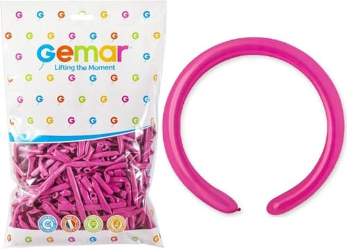 Gemar Paquete de 100 globos de látex puro para modelar en color rosa Q260