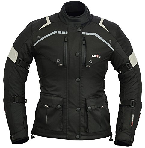 Lovo Giacca 3/4 per moto, da donna XS Nero
