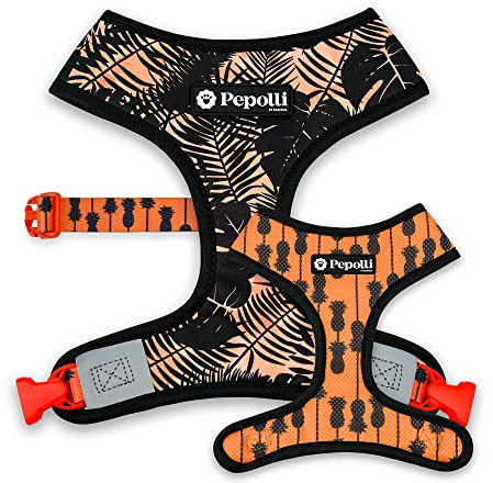 Pepolli Hundegeschirr verstellbar | Geschirr für Franz. Bulldogge, Frenchie, Frenchbulldog, Mops (M (Hals 37–40 cm, Brust 51–71 cm)
