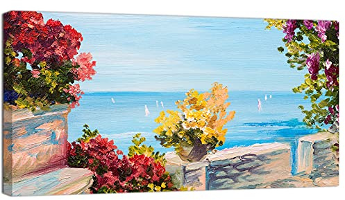 canvashop Quadri Mare 120x60 cm Effetto Dipinto Golfo panorama | Stile marittimo, Tema Floreale, Stampe Su Tela Canvas, Quadro Moderno, Soggiorno Camera da Letto