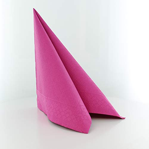 Sovie HORECA Serviette in VIOLETT, Tissue Deluxe®, 4-lagig, 40 x 40 cm, 1/4 Falz, 50 Stück – Hochwertige Einweg-Papierservietten für Gastronomie, Events, Feiern, Hochzeiten & stilvolle Tischdeko