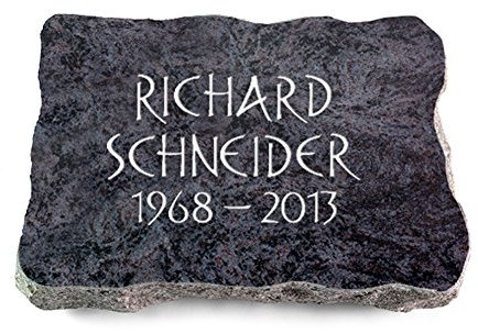 Wilhelmy Grabmale Grabplatte, Grabstein, Grabkissen, Urnengrabstein, Liegegrabstein Modell Pure 40 x 30 x 5 cm Orion-Granit, poliert inkl. Gravur (Ohne Ornament)