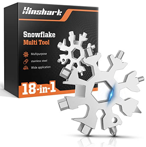 Hinshark Geschenke für Männer, 18 in 1 Schneeflocken MultiTool, Weihnachtsgeschenke Kleinigkeiten, Männergeschenke, Geburtstagsgeschenk Gadgets Kleine Lustige Geschenke für Männer Papa