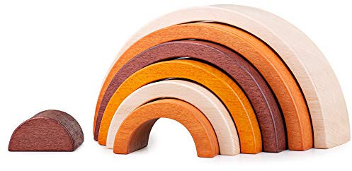 Bigjigs Toys Natural Stacking Rainbow