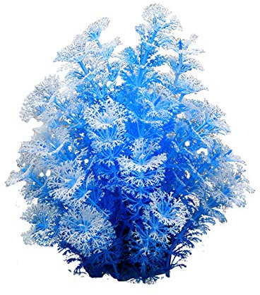 CUSROS Plantes artificielles pour aquarium - En plastique - Pour décoration d'aquarium - Bleu - Taille unique