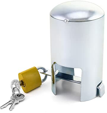 QWORK® Wasserhahn Schloss, Anti-Diebstahl und WasserEinsparung Hahnschutzabdeckung aus Galvanisiertes Eisen