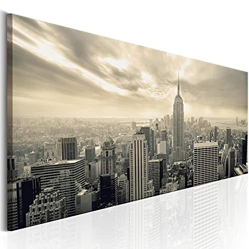 B&D XXL Acrylglasbild New York 135x45 cm 1 Teilig Wandbild auf Acryl Glasbilder Kunstdruck Moderne Acrylglas Platte Wanddekoration Geschenke Heimdekoration Glasbild NY City Stadt d-B-0081-k-c