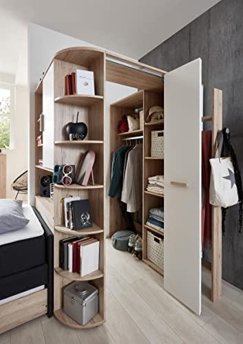 möbelando Eck-Kleiderschrank begehbarer Kleiderschrank Schrank Schlafzimmer Canton III