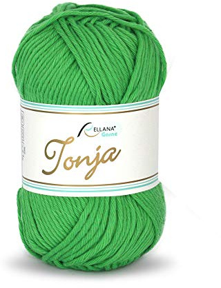 Rellana Tonja,Schulgarn,Baumwollgarn,100% Baumwolle,Topflappengarn,50gr. 85m, (305 wiesengrün)