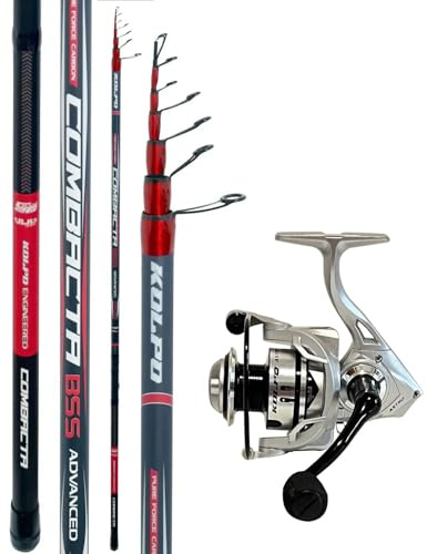 Kit Pesca a Bolognese Canna da pesca 5 mt Mulinello da pesca e Filo pesca molo scogli mare