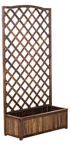 FLBT Pflanzenständer Bambusleiter Pflanzenständer Blumenständer Mit Zaun Massivholz Pflanzenständer Garten Balkon Dekoration,65X37X120CM Perfekte Dekoration