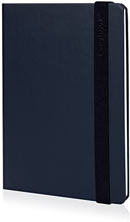 Lanybook Nature | Notizbuch aus Apfelleder | A5 | blau | punktiert | mit praktischem Verschlussband | 192 Seiten