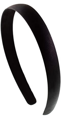Righe e Pois - Haarspange, modisches Haarband, Haarreif aus Satin - steifer, flexibler, dünner Haarreif, Breite 2 cm - Made in Italy - 1 Stück, Schwarz , 1 unità (Confezione da 1)