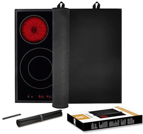 KitchenRaku Stove Cover, Stove Top Covers for Electric Stove, Ceramic Glass Cooktop Protector, Electric Stove Cover, Heat Resistant Glass Stove Top Covers (20.7x30.4 inch, Black-10)