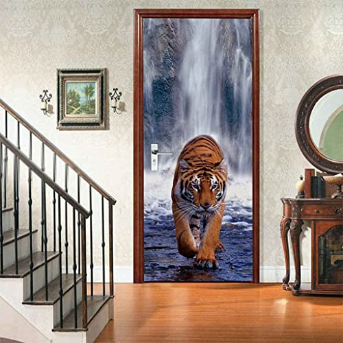 3D Innentür Türposter Tier Tiger Türtapete Türaufkleber Türwandbild 95 X 215 Cm Selbstklebend Türfolie Poster Tapete Wandtattoo Tür Wandbild Aufkleber Schlafzimmer Bad Büro Hause Deko