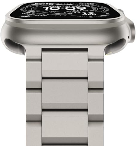 NewWays Stainless Steel Straps Compatible with Apple Watch 49mm 46mm 45mm 44mm 42mm,Metal Link Straps Replacement Band for iWatch Series 11 10 9 8 7 6 SE 5 4 3 2 1,Titanium