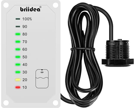 Briidea HRWL-01W Indicatore del livello per serbatoio d'acqua dolce, alimentato da DC 7-32 V, ideale per camper e roulotte