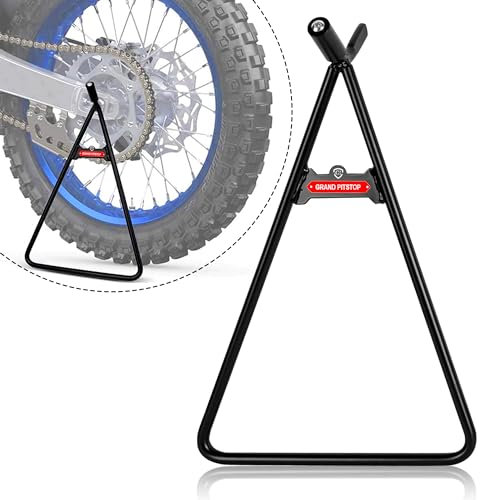 GRAND PITSTOP Motorcycle & Powersports Maintainence Stand Dirt Bike Triangle Stand Motorcycle Stand Kickstand for 80-500cc Dirtbike Supermoto Motocross - Black