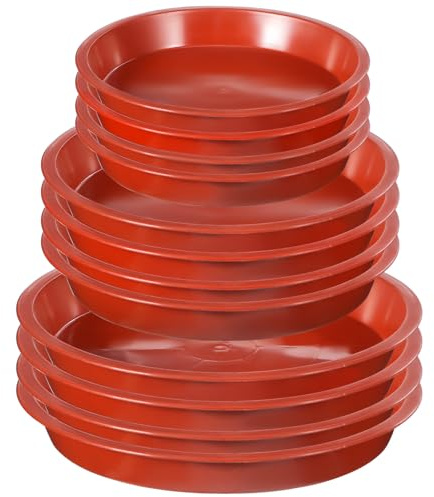 Toddmomy 12pcs Flower Pot Trays Bonsai Tray Pot Drainage Tray Plant Saucers for Indoors Outdoors（3 Sizes,4pcs for Each Size）