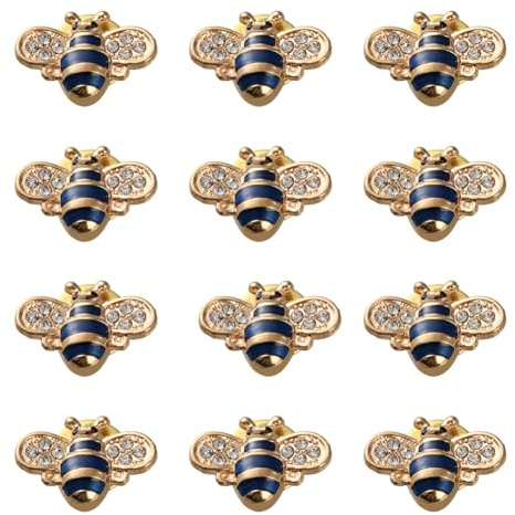 SUPERFINDINGS 12 Stück Bienen Emaille Brosche Goldene Biene Anstecknadel Legierung Bienen Brosche Pins Strass Themen Bienen Anstecknadel Honigbiene Brosche Für Bluse, Kleid, Pullover, Schaldekoration