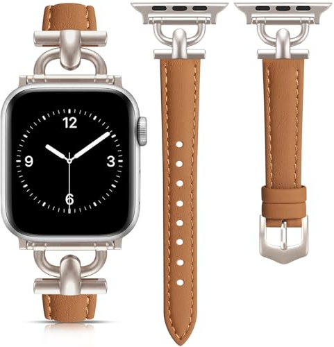 mxiixnai Compatible avec Le Bracelet Apple Watch 38mm 40mm 41mm 42mm 44mm 45mm 46mm 49mm Femme,Bracelet de Cuir Remplacement pour iWatch Series 11 10 9 8 7 6 5 4 3 2 1/SE/Ultra