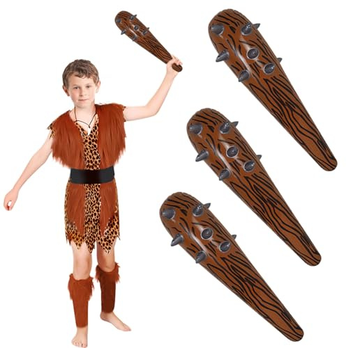 UILYNIU 3 Pezzi Mazza Gonfiabili, Accessori per il Gioco di Ruolo, 54cm Gonfiabile Bastone di Legno Gonfiabile Puntello, PVC Giocattoli Gonfiabili Bastoni per Bambini Feste di Premi Carnevale (3PCS)
